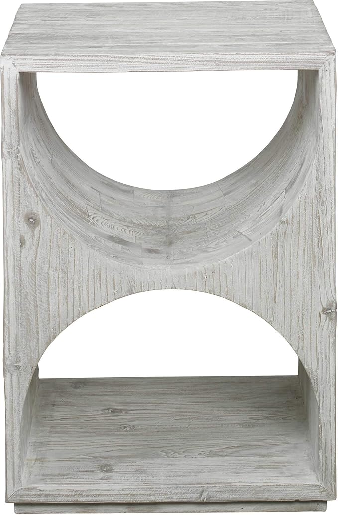 MY SWANKY HOME Elegant Scandi Contemporary Accent Table Solid Wood Distressed - Image 4