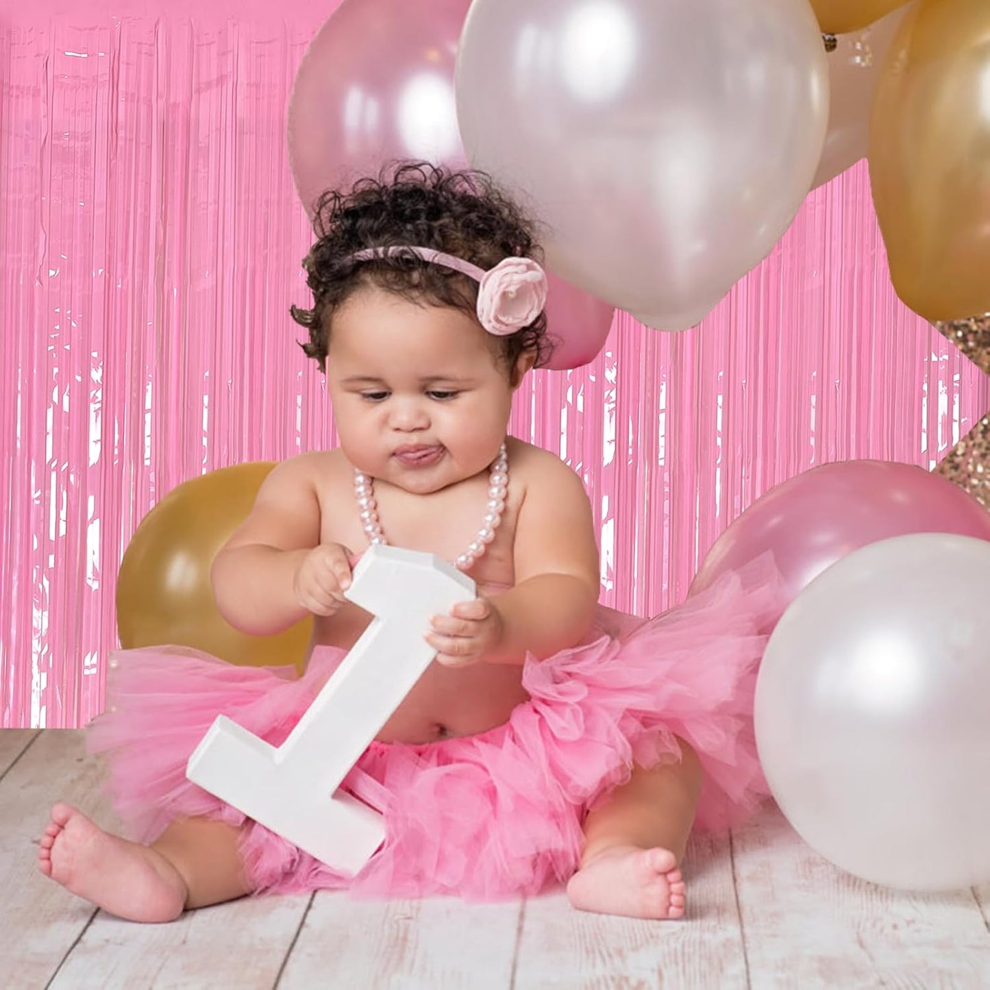 20 Pack Foil Curtain Pink Backdrop Streamers Metallic Tinsel Fringe Curtains Photo Booth Props for Birthday Wedding Engagement Bachelorette Christmas Holiday Celebration Party Decorations