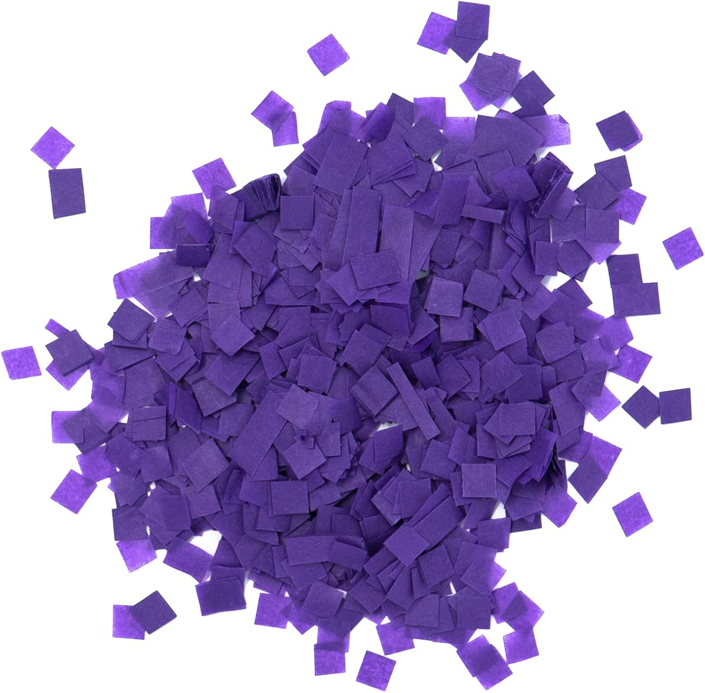 Biodegradable Tissue Confetti Squares, Purple Color – Ultimate Confetti Fluttering Tissue Paper Squares for Confeti Cannon and Launcher Use, Table Decorations, and More (20 Handfuls per Bag, 1 lb)