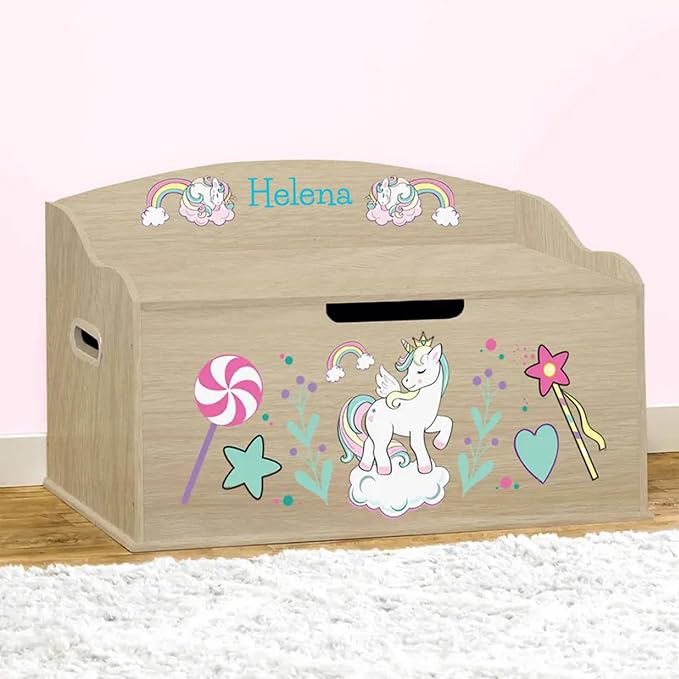 DIBSIES Personalized Creative Wonders Toy Box, Unicorns & Rainbows, 30 x 19.25 - Image 4