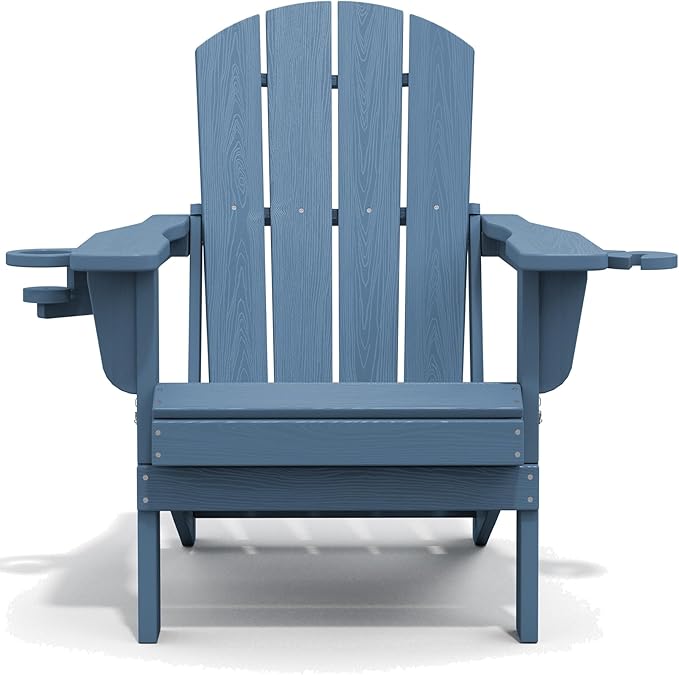 SERWALL Folding Adirondack Chair, HDPE Adirondack Chairs Set of 6, Plastic - Image 10