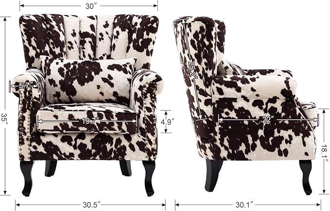 Cow Print Accent Chairs Set of 2 - Image 3