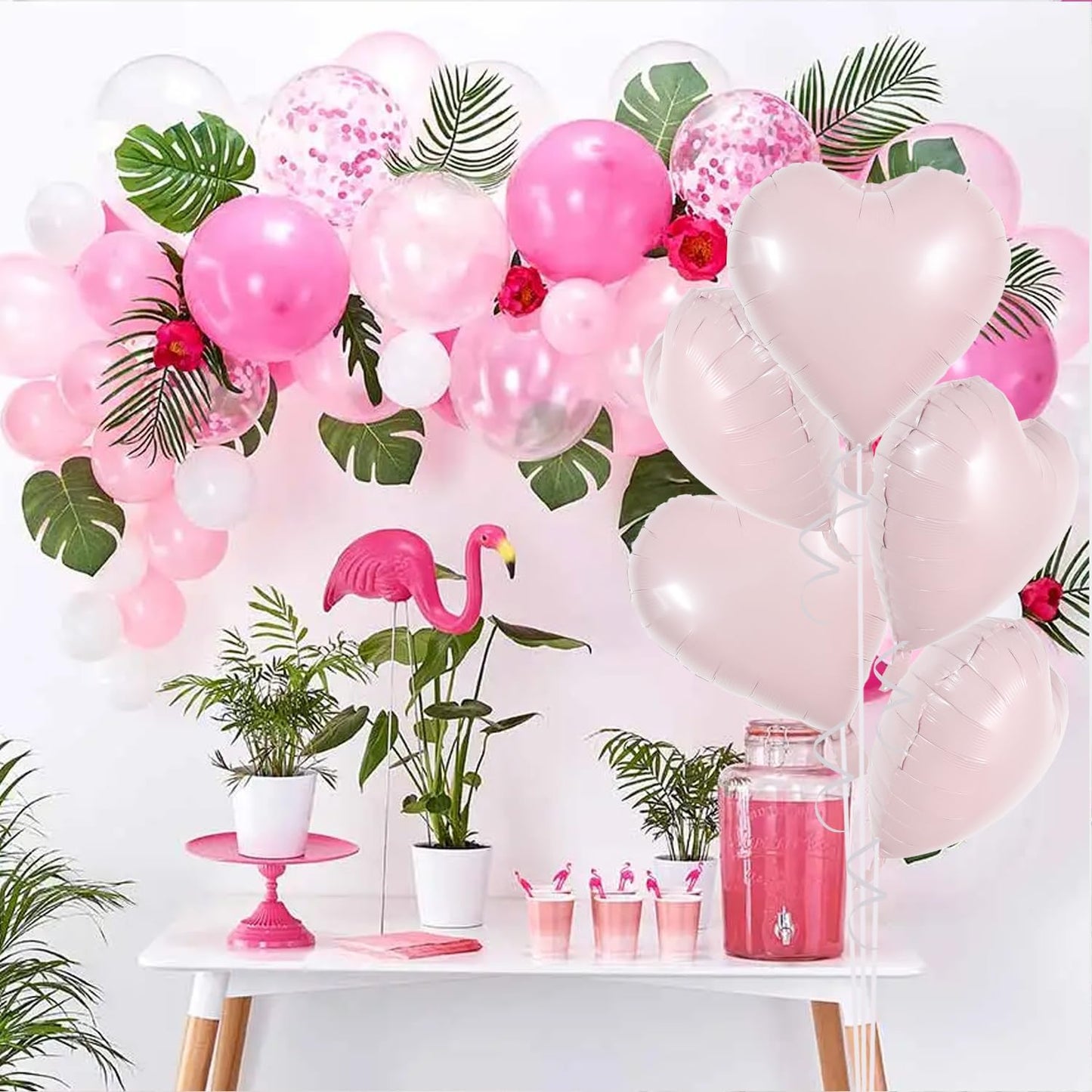TONIFUL 30Pcs 18 Inch Baby Pink Heart Balloons Pastel Pink Heart Shape Foil Mylar Balloons Decoration for Birthday Valentine's Day Wedding Bridal Shower Anniversary Engagement Party Supplies