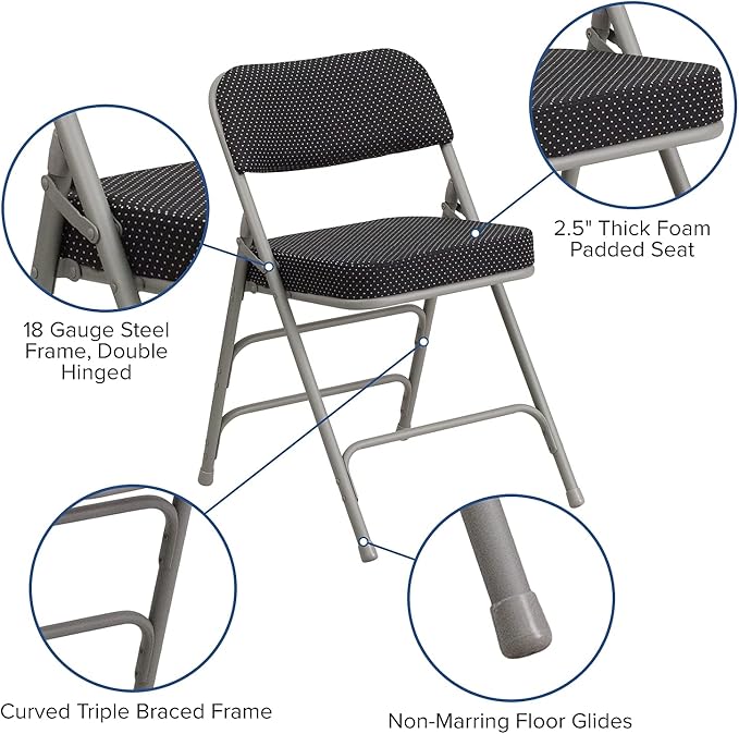 Flash Furniture HERCULES Series Premium Curved Triple Braced & Double Hinged - Image 7