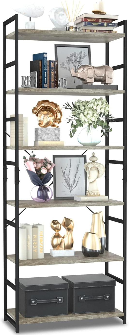 NUMENN 6 Tier Bookshelf, Tall Bookcase Shelf Storage Organizer, Modern Book by NUMENN