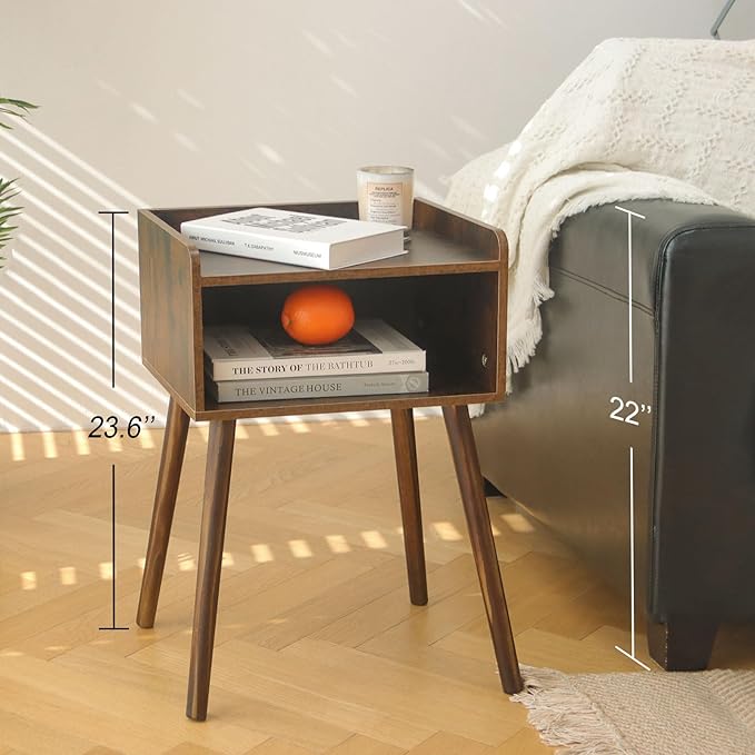 MaxSmeo Night Stand Set 2, Mid Century Modern Side Table Bedroom - Image 4
