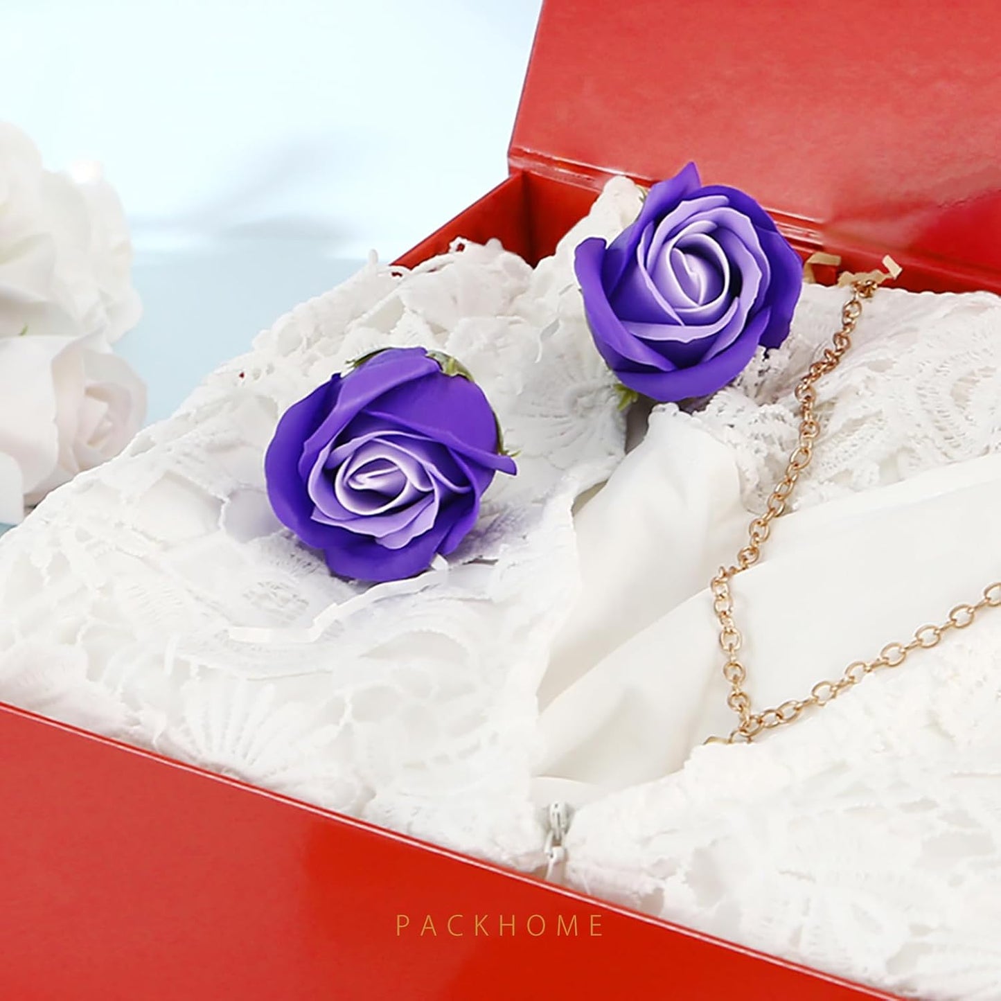 PACKHOME Gift Box 11.5x8x2.5 Inches, Sturdy Shirt Box with Magnetic Lid for Multiple Occasions (Glossy Red)