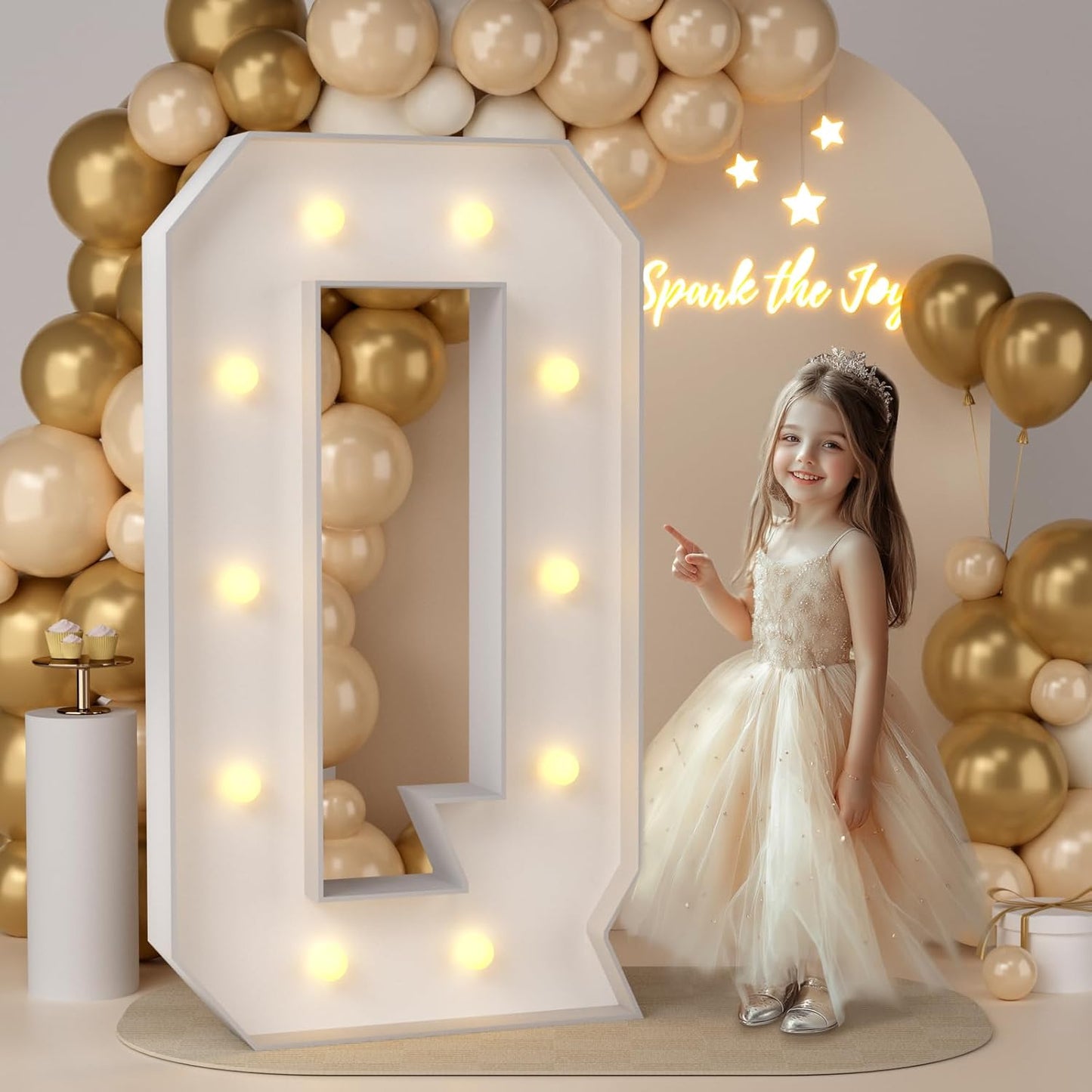 JoyMuse 4FT Marquee Light Up Letters,Large Marquee Letters 4 Feet Tall for Marry Me Proposal Decorations Big 4FT Letters with Lights for Baby Shower Party Decor, Letter Q