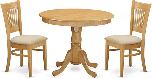 East West Furniture ANVA3-OAK-C 3 Piece Kitchen Table Set by EastWestFurniture
