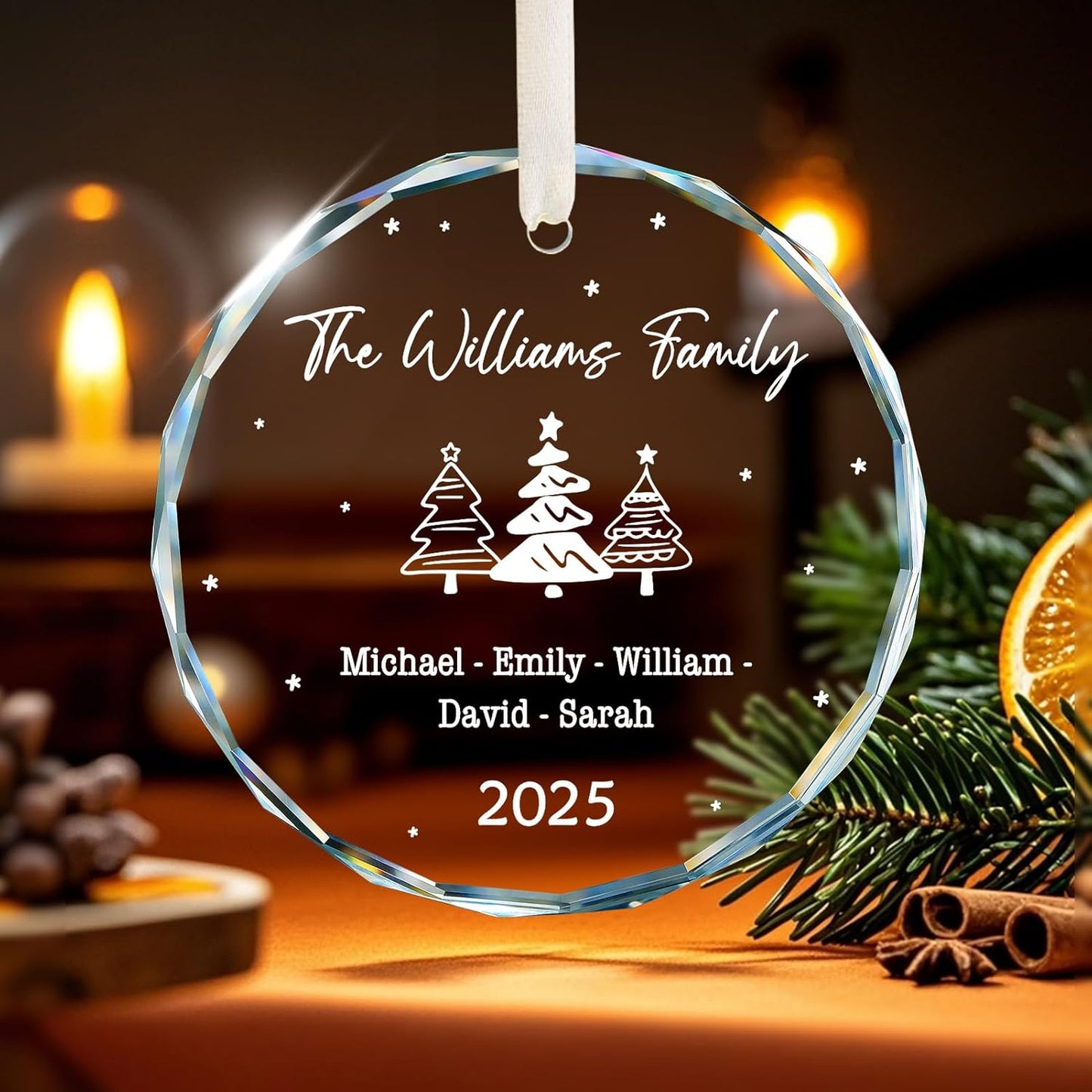 Family Christmas Ornaments 2025 Personalized, Family Ornaments with Custom Name, Tree Decorations, Customized