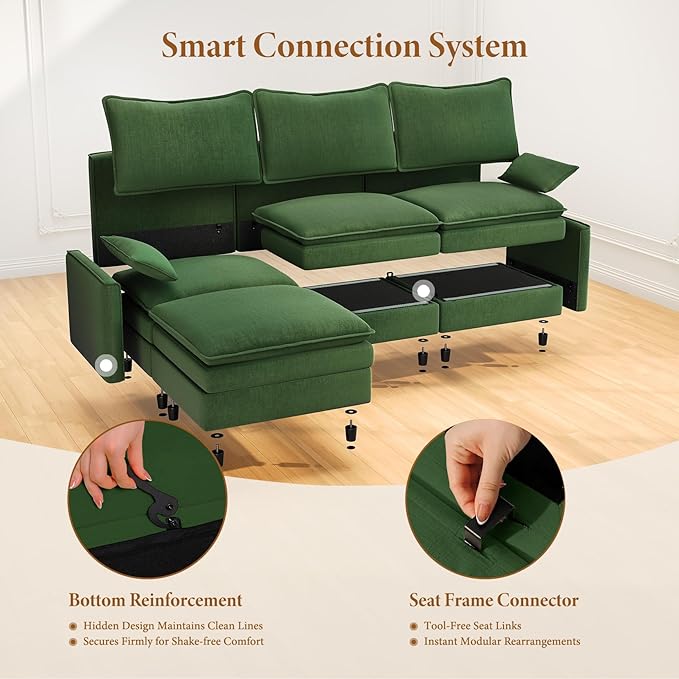 Vesgantti Large Modular Sectional Sofa, Big Comfy Cloud Couch - Image 5