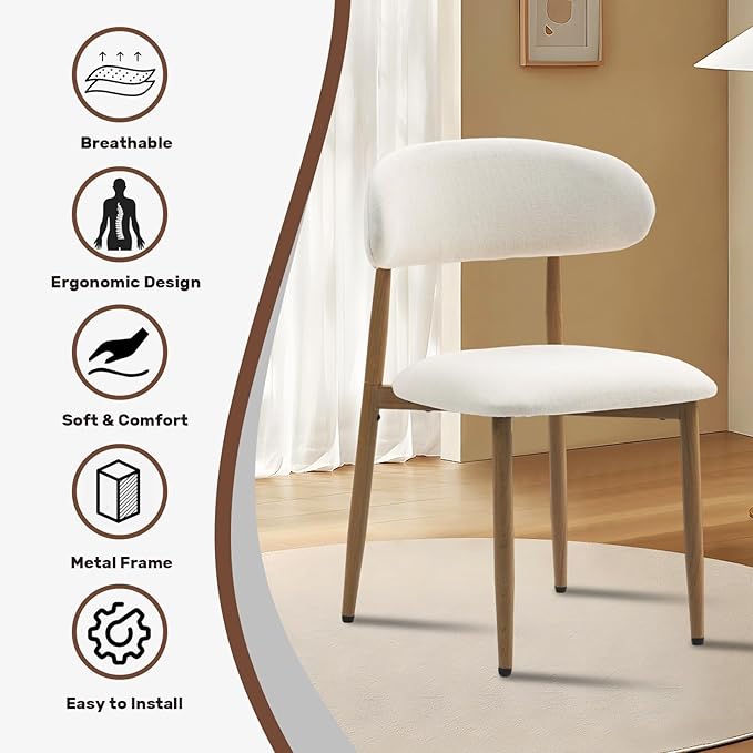 UVV Dining Chairs Set of 4, Metal Kitchen Chairs - Image 6