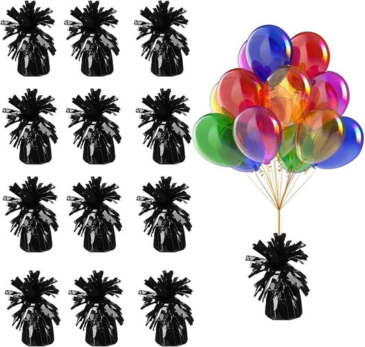 Balloon Weights for Helium Balloons Heavy Black Metallic Anchor Balloon Holders 4.8oz DIY Table Weights for Birthday Wedding Party Decorations Pack of 12