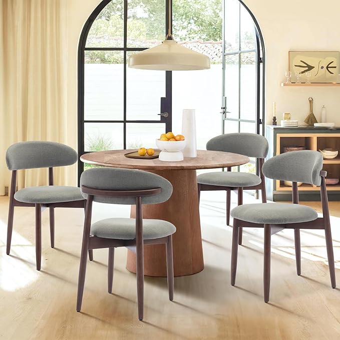 COLAMY Wooden Dining Room Chairs Set of 2, Modern Upholstered Fabric Dining - Image 7
