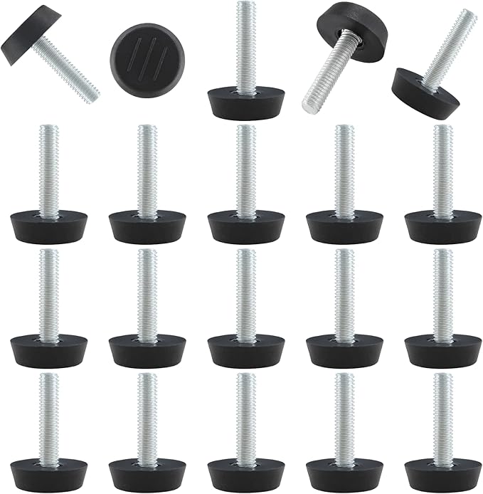 Zorfeter 30 Pcs Screw in Threaded Furniture Adjustable Levelers, M6 Leveling by Zorfeter