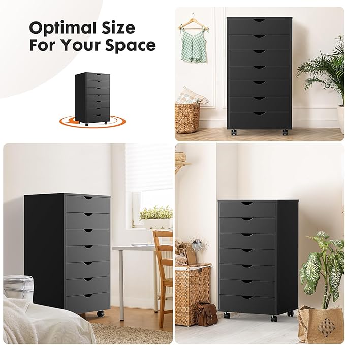 OLIXIS 7 Drawer Mobile File Cabinet Under Desk Storage Organization - Image 6