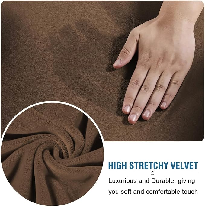 H.VERSAILTEX Rich Velvet Stretch 2 Piece Cover Chair Slipcover Sofa Cover - Image 5