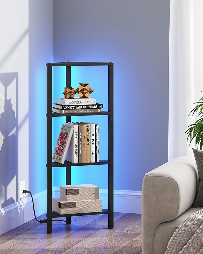 TUTOTAK Corner Shelf, 4-Tier Corner Bookshelf - Image 5