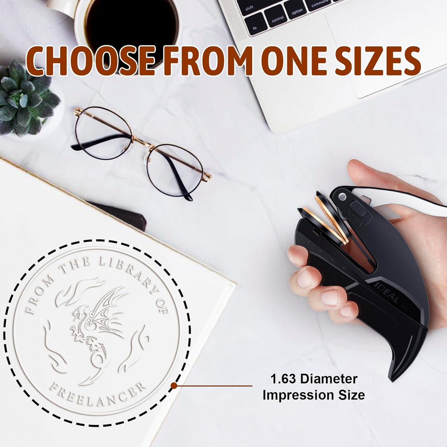 Personalized Book Embosser - Custom Library Stamp, Personal Gifts for Book Lovers, Readers, Teachers (Dragon-01)