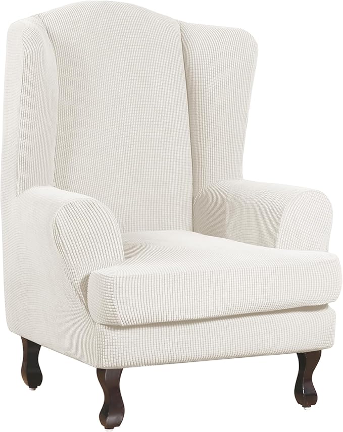 Turquoize Wingback Chair Covers 2 Piece Wing Chair Slipcover Stretch Slipcovers by Turquoize