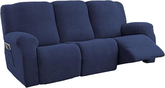 5-Piece Recliner Sofa Covers, Stretch Geometric Strokes Jacquard Recliner Sofa by Unknown
