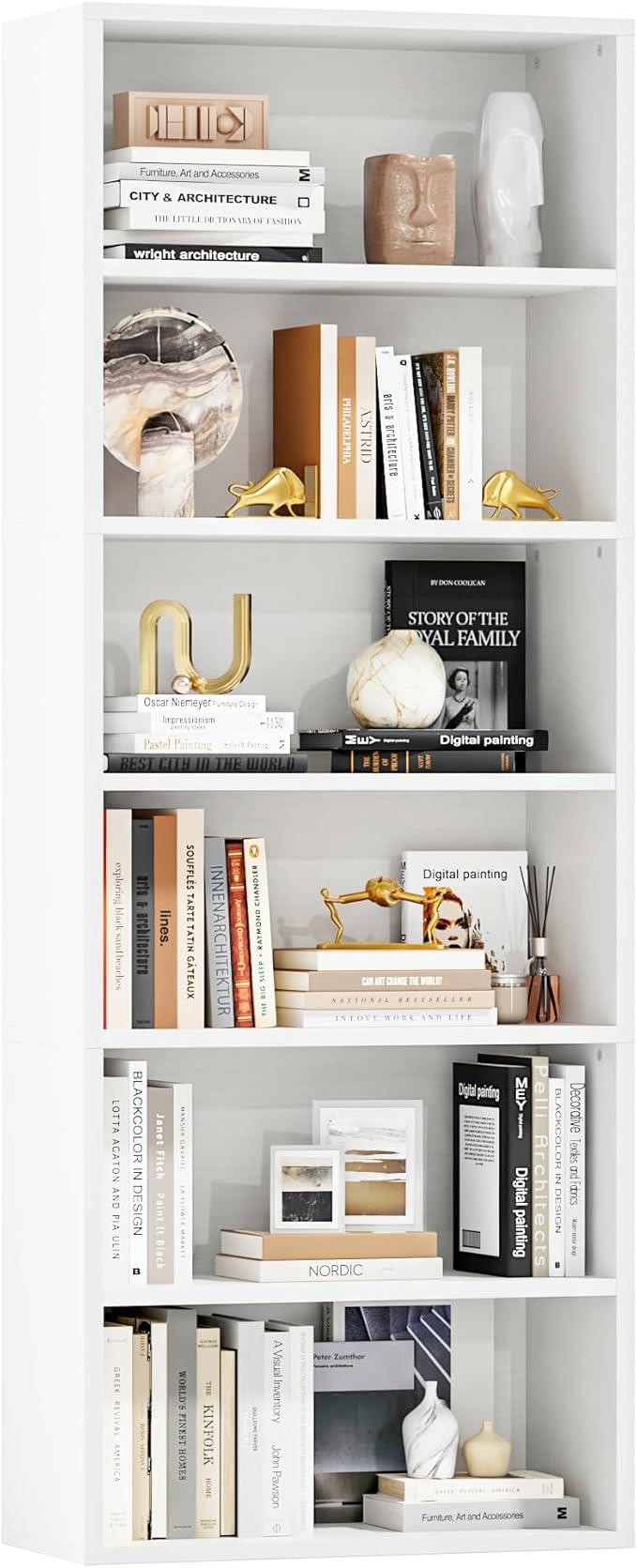 Furniwell 71" Tall Bookcase Bookshelves, 6 Tier Floor Standing Bookcases Open by WellFurnitureHomeLifeWell