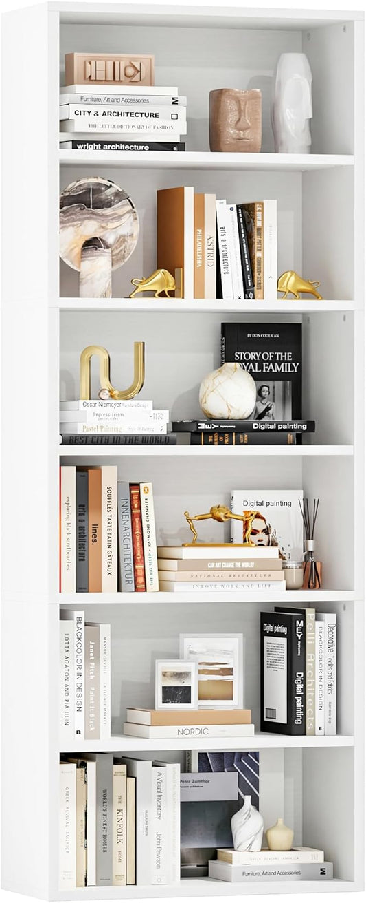 Furniwell 71" Tall Bookcase Bookshelves, 6 Tier Floor Standing Bookcases Open by WellFurnitureHomeLifeWell