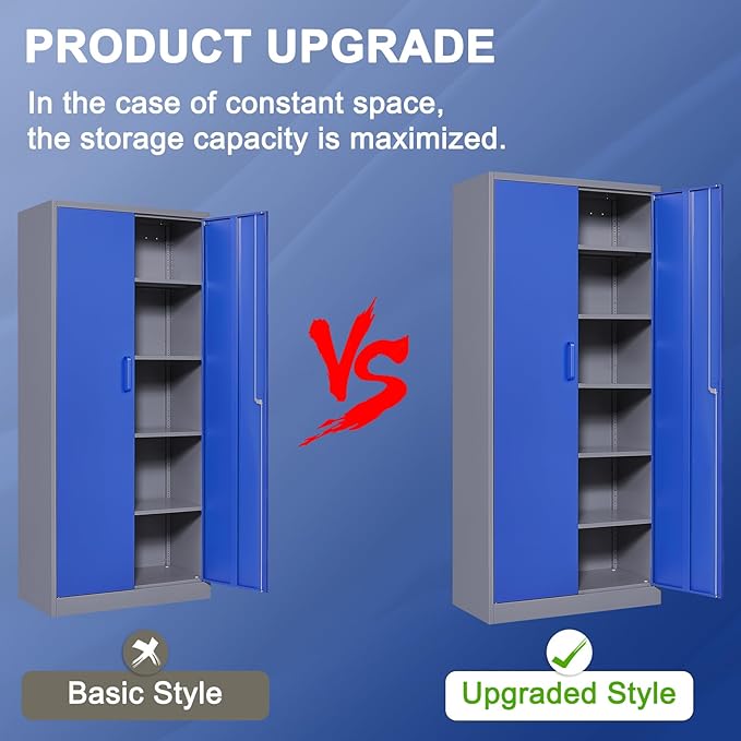 Metal Garage Storage Cabinet, Lockable Metal Cabinet - Image 8