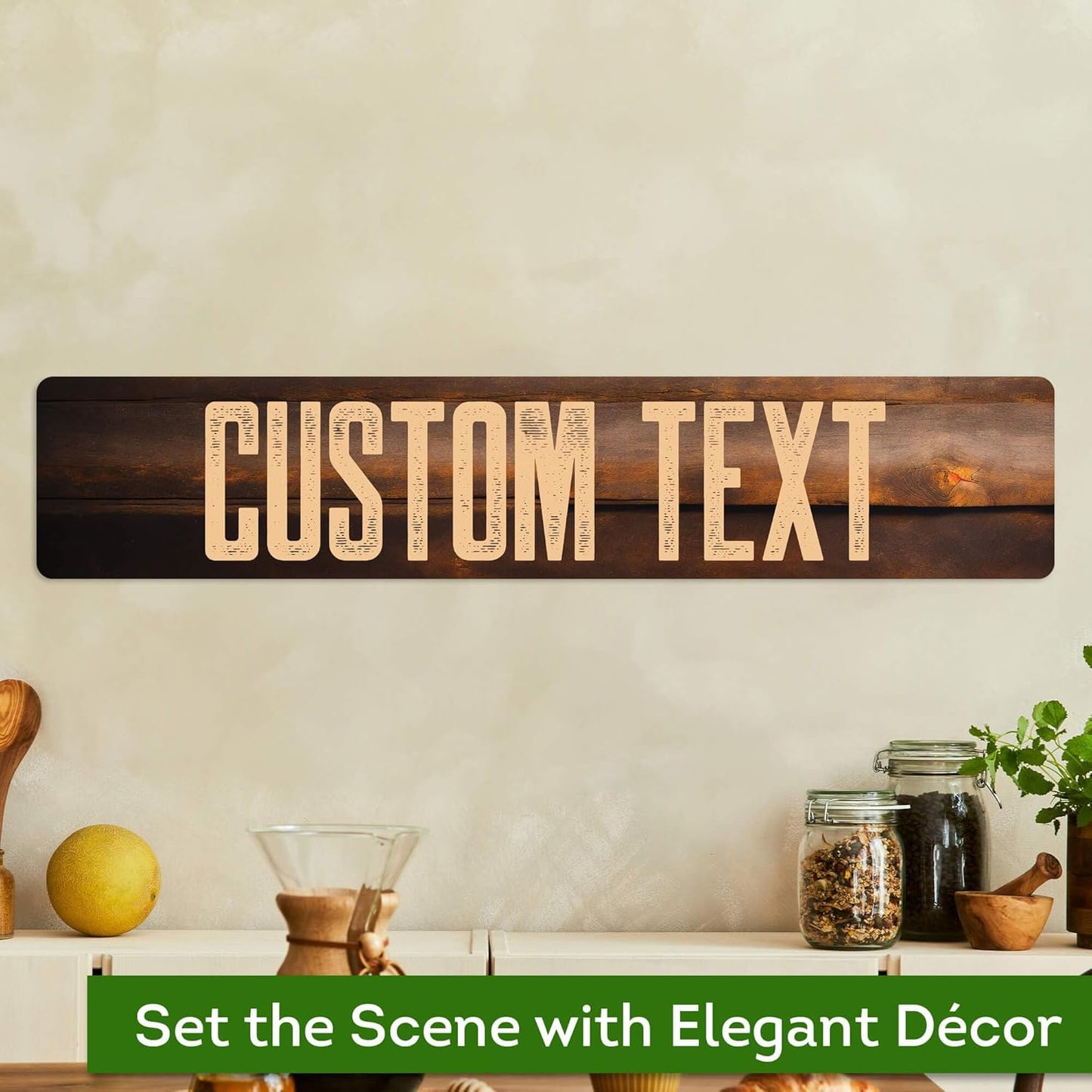 Custom Sign, Custom Street Sign, 11 Font Colors, 13 Font Styles, 4 Hole Options, 22 Sizes, 6x30 Inches, Rust Free DiBound, Fade Resistant, Made in USA by My Sign Center (Vintage Wood)