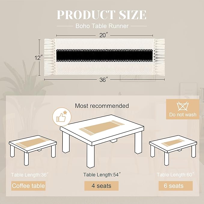 FEXIA Boho Table Runner for Summer Home Decor - Image 2