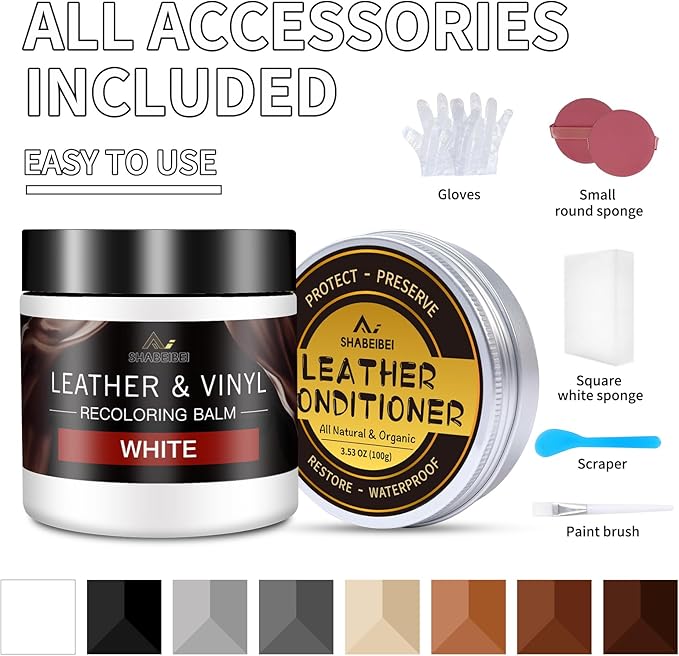 Leather Recoloring Balm with 100ml Mink Oil, Car Seats, Dye & Restorer - Image 6
