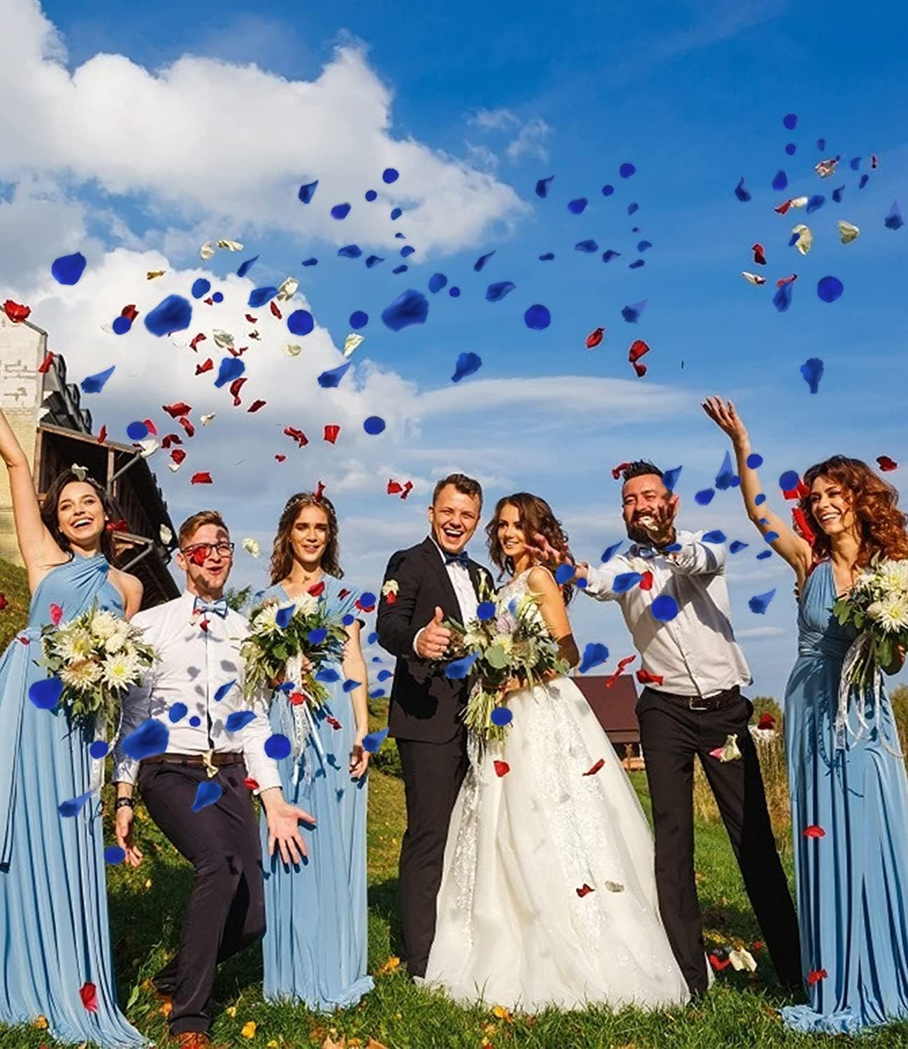 Ouddy Decor 3000 Pcs Rose Petals Artificial Flowers for Valentine's Wedding Decor Romantic Night Bridal Party Home Decorations, Blue