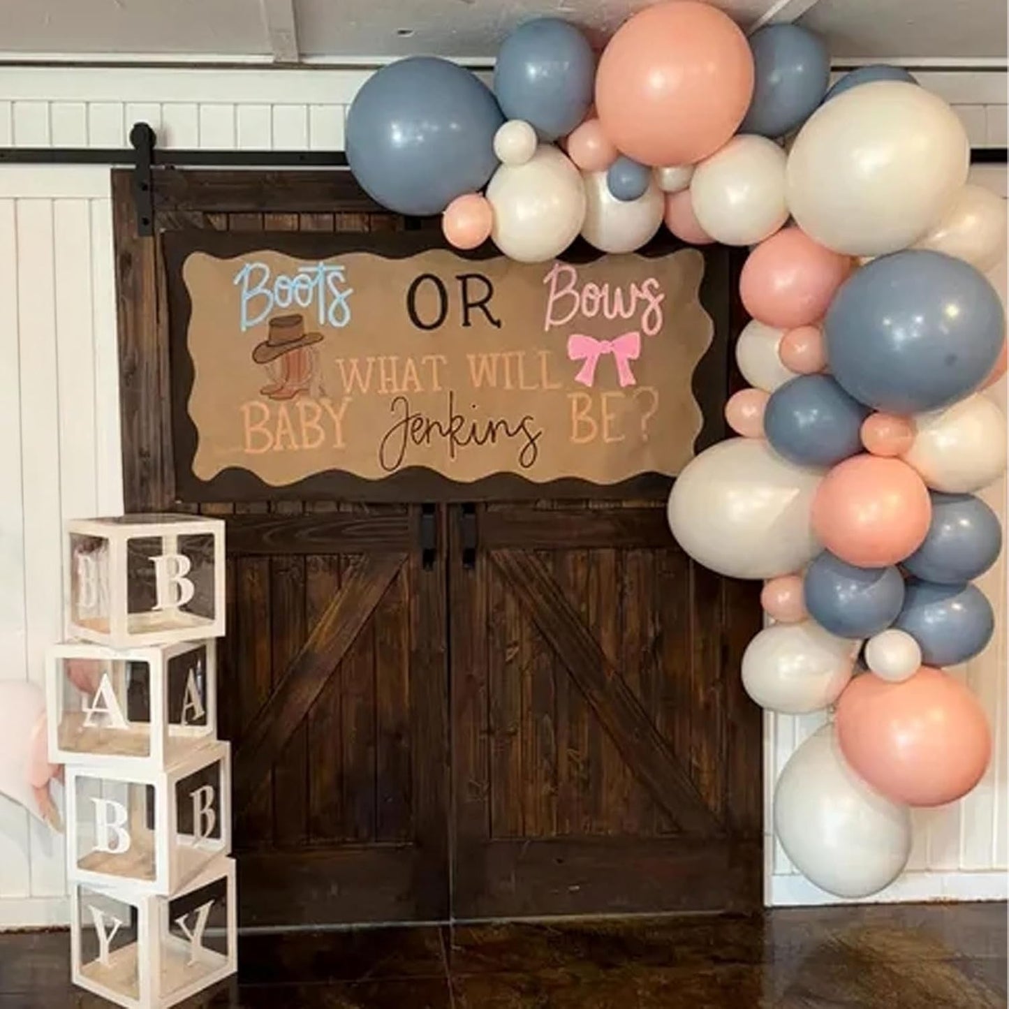 Gender Reveal Balloons, 60 Pcs 12 Inch Dusty Blue Pink Balloons, Chrome Gold Sand White Balloon for Boho Gender Reveal Engagement Bachelorette Birthday Baby Shower Bridal Bear Theme Party Decorations