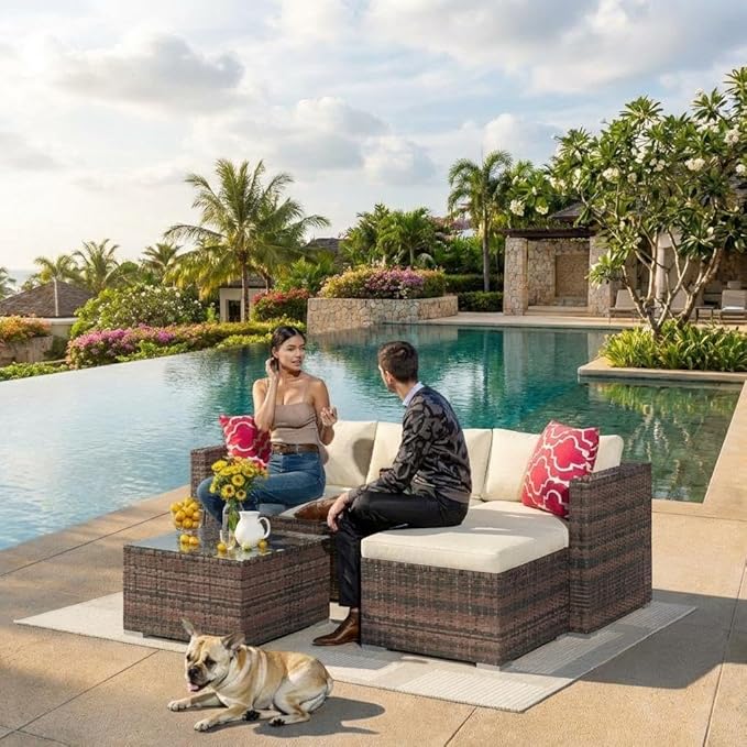 5-Piece Outdoor Sectional Sofa Set, Outdoor Patio Set Sectional Sofa, - Image 2