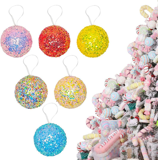 LANGXUN 6pcs Candy Land 2025 Xmas Birthday Party Wedding Suppiles Decoration, Hanging Candy Cane Christmas Tree Décor, Christmas Decorative Hanging Ornaments Crafts
