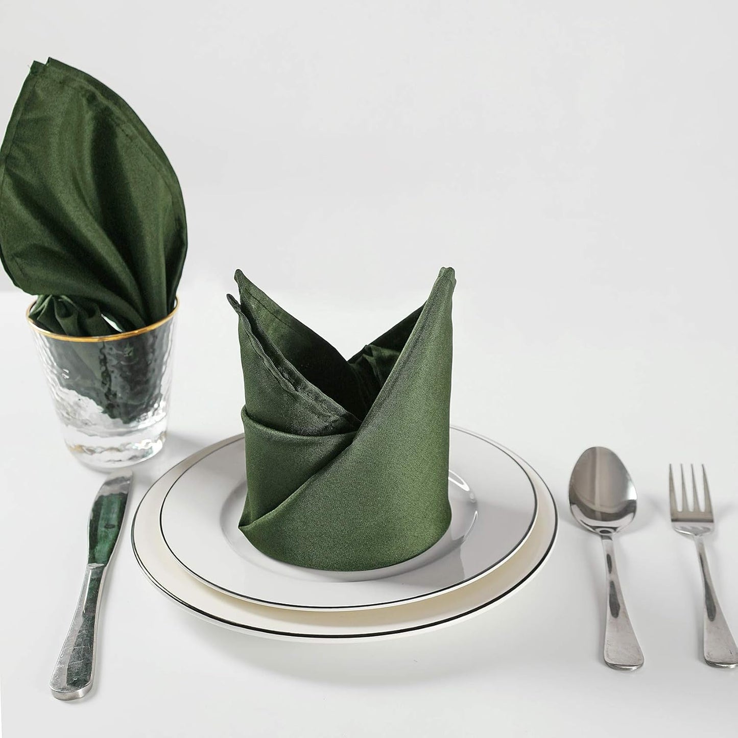 Cloth Napkins 20x20 inch Washable Polyester Dinner Napkins Soft Table Napkins for Wedding Party Dining Banquet(Willow,25PCS)