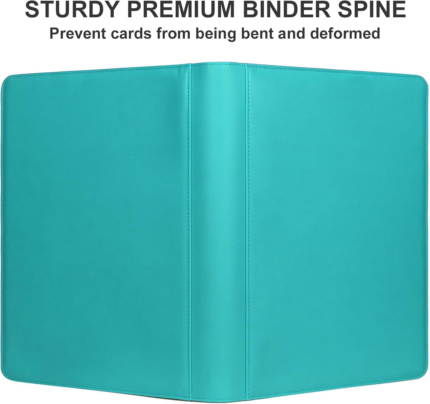 GEAoffice Premium 1000 Trading Card Binder, Large Side Loading 16 Pocket Card Collection Binder Album Folder for MTG, TCG & Sports, Turquoise