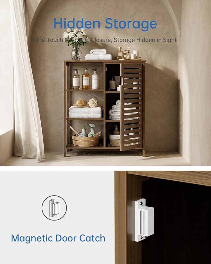 HITNET Bathoom Storage Cabinet, Bamboo Floor Cabinet - Image 7