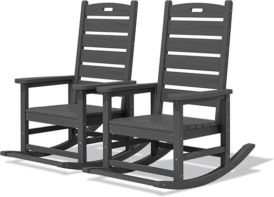 SERWALL Outdoor Rocking Chair Set of 2, Oversized Rocking Chair by SERWALL