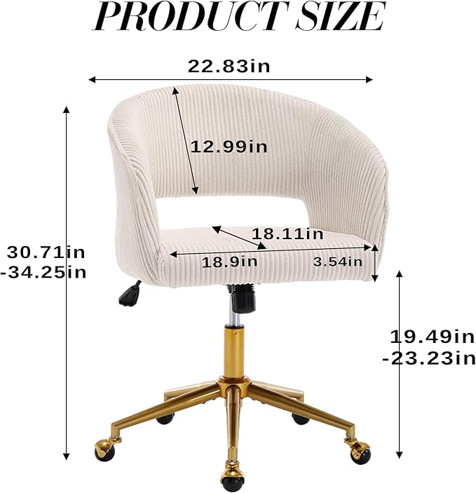 KCC Home Office Chair Swivel Desk Chair Accent Armchair Upholstered Modern - Image 3