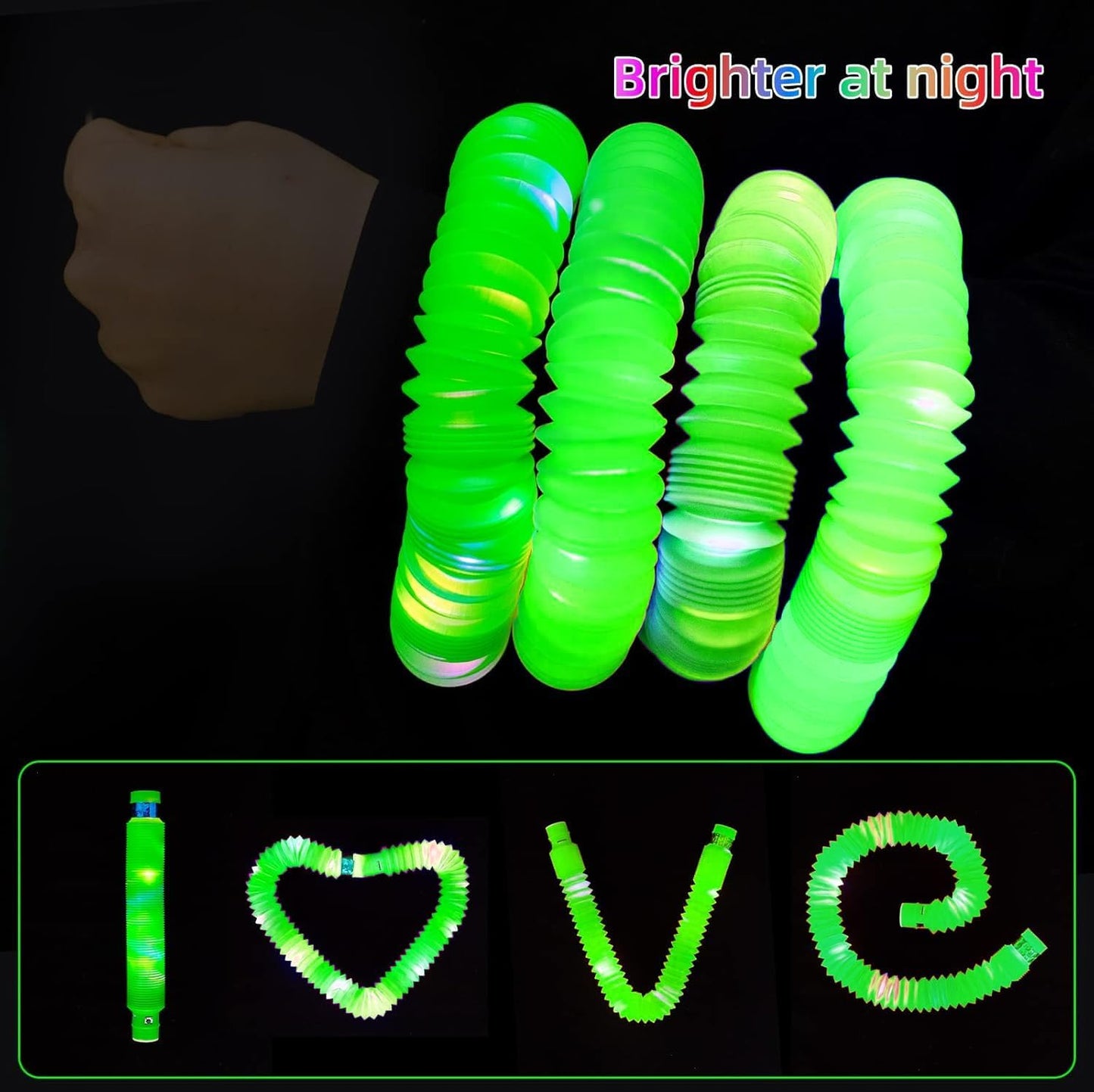 Green 12 Pack Light Up Party Favors Supplies,Bulk Glow Sticks Bracelet,Necklace Accessories for Kids,Birthday Return Gifts Treats,Easter Basket Goodie Bag Stuffer Fillers for Boys Girls