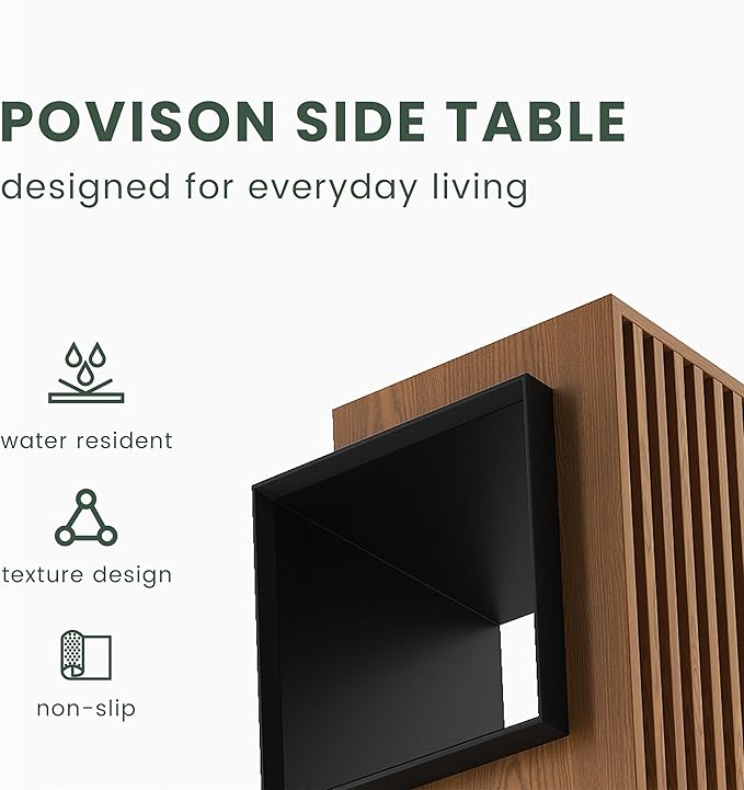 POVISON Side Table Set, 17.71" Wood End Table - Image 5
