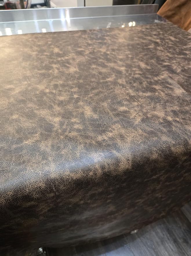 Brown Vintage Distressed Soft Faux Leather Fabric PU Peta Approved Vegan - Image 3