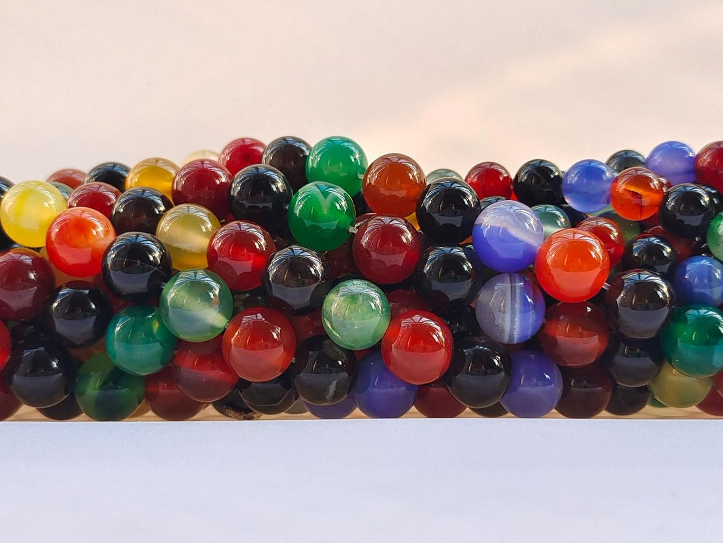 Stone Beads 8mm 100pcs Colorful Agate Beads Round Loose Gemstones Beads for Bracelet Necklace Jewelry Making (8mm, 60811 Colorful Agate)