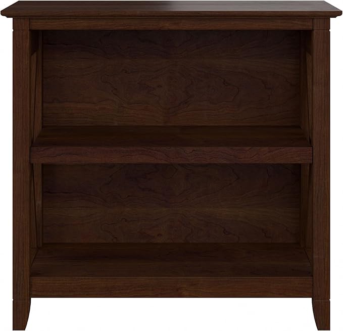 Bush Home Key West Small 2 Shelf Bookcase in Bing Cherry, Compact Home Organizer - Image 4