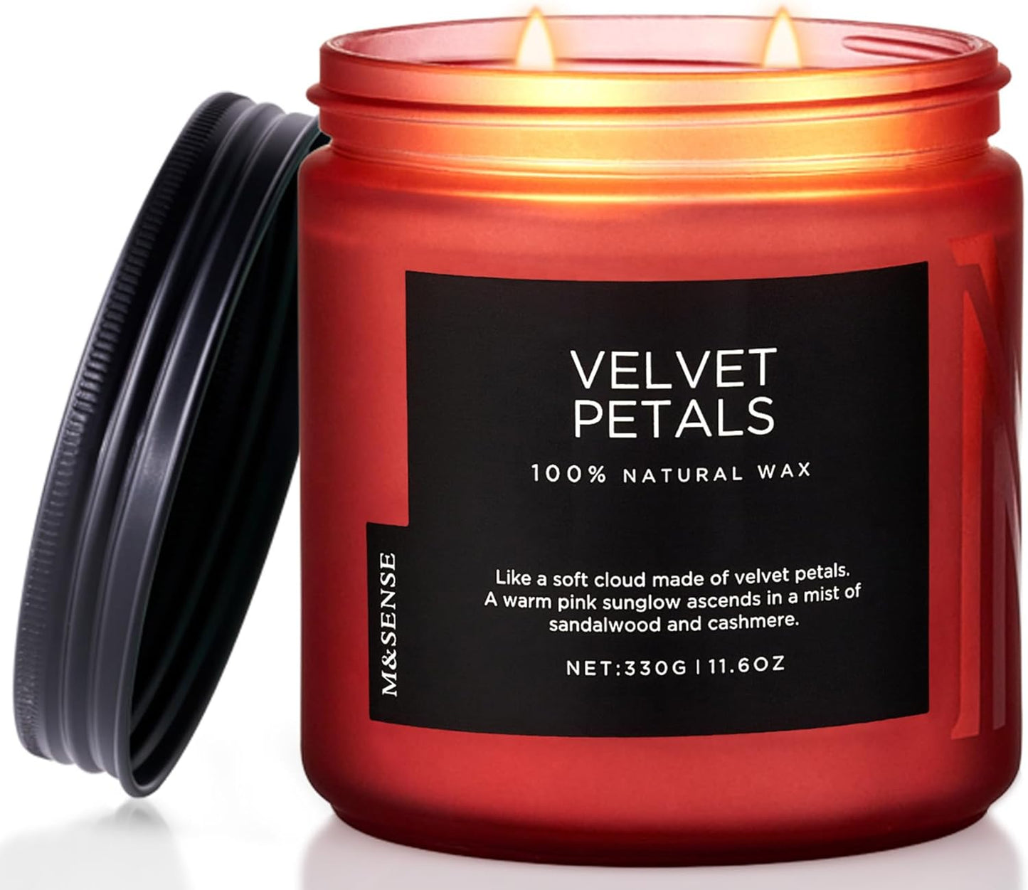 M&SENSE Velvet Petals Soy Candles for Home Scented, Organic Natural Soy Wax 11.6oz 70 Hour Long Lasting, Luxury Floral Scented Candle Gifts for Women