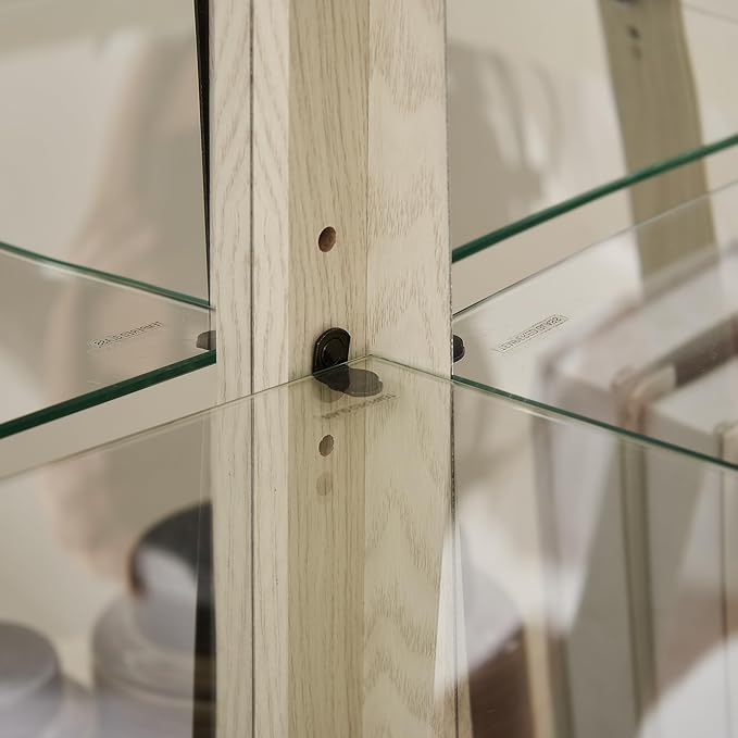 Corner Curio Cabinet, 150lbs Heavy Duty Glass Display Cabinet - Image 3