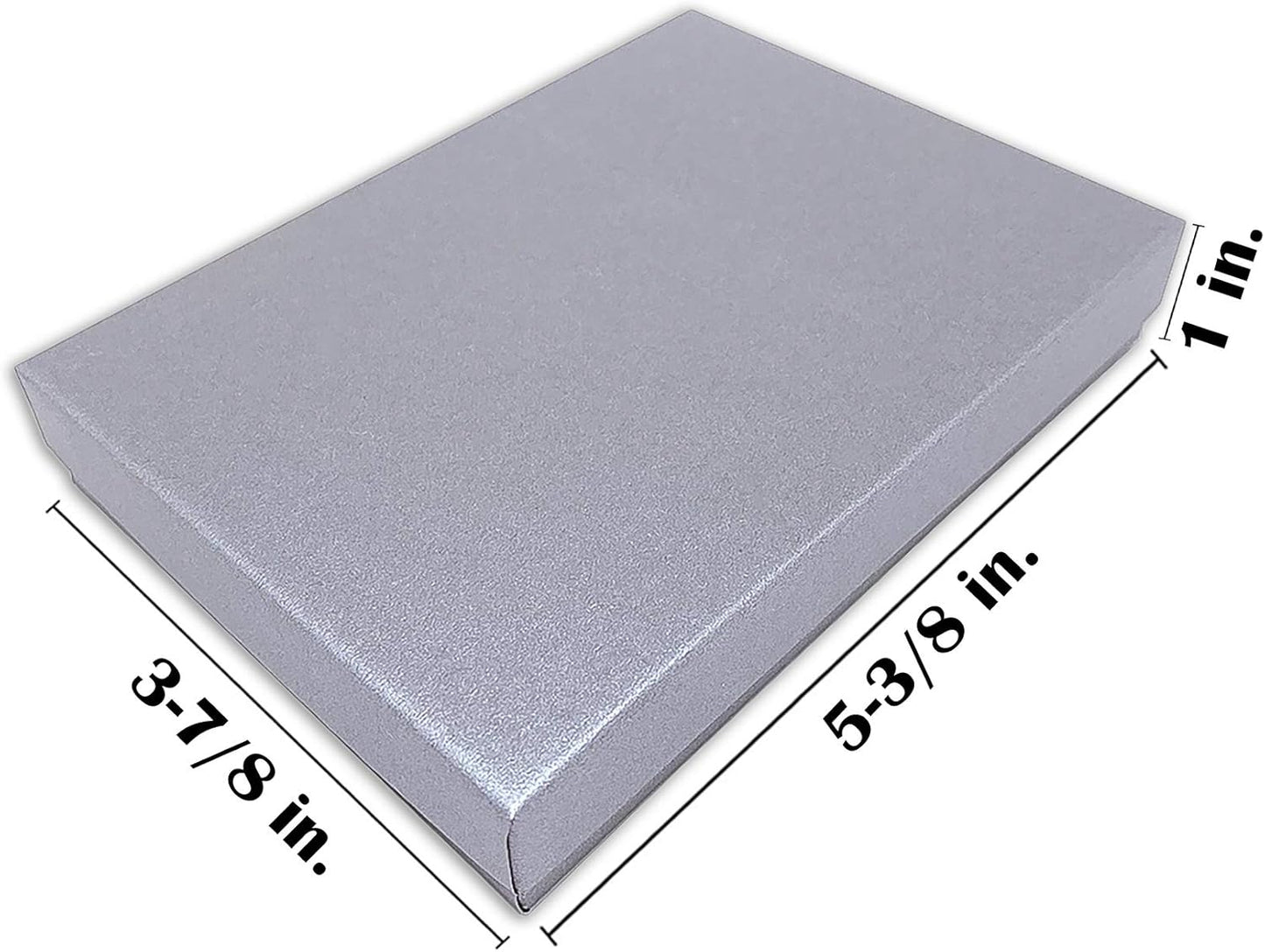 TheDisplayGuys - 25-Pack #53 Kraft Paper Cardboard Gift Boxes/Jewelry Cases w. Cotton Padding & Lid - Pearl Grey - (5.4" x 3.9" x 1.0")