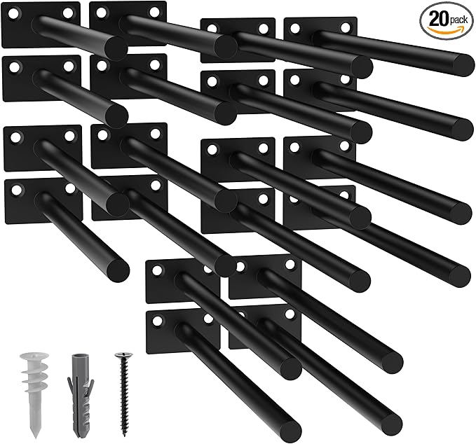 LEOPO 20-Pack 10 inch Floating Shelf Brackets, Hidden Shelf Bracket by FinestHomeDecor