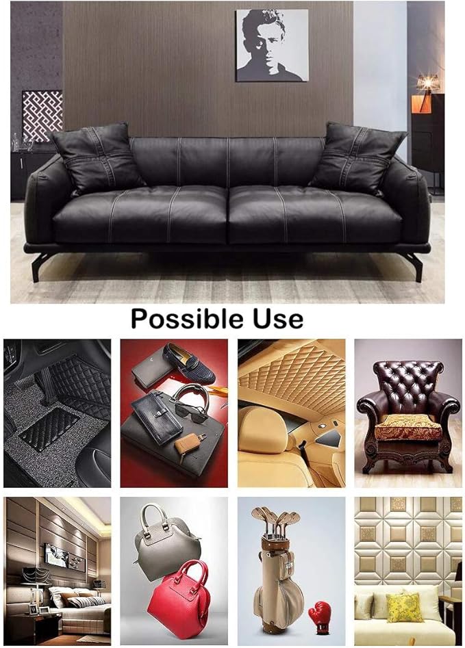 Wento Thick Faux Leather Fabric Soft Skin Grain PU Leather - Image 7